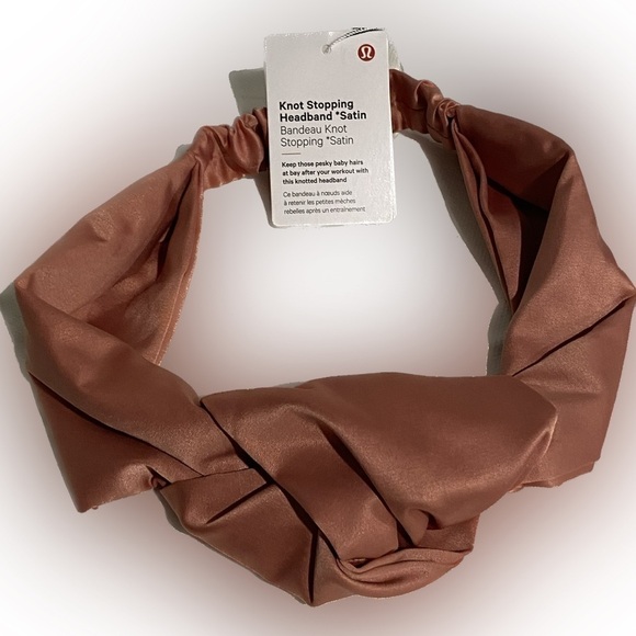 lululemon athletica Accessories - HOST PICK! 💎 Lululemon Dusty Rose Knot Stopping Headbands Satin